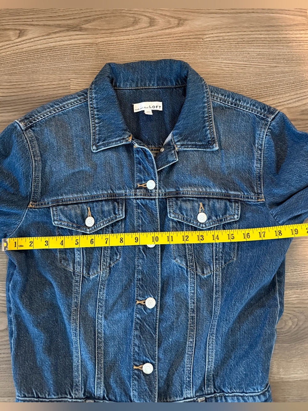 Loft Denim Jean Jumpsuit Women’s size 6 Zip Fly Button Up Long Sleeve Lyocell - Picture 5 of 9